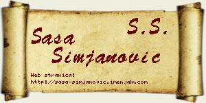 Saša Simjanović vizit kartica